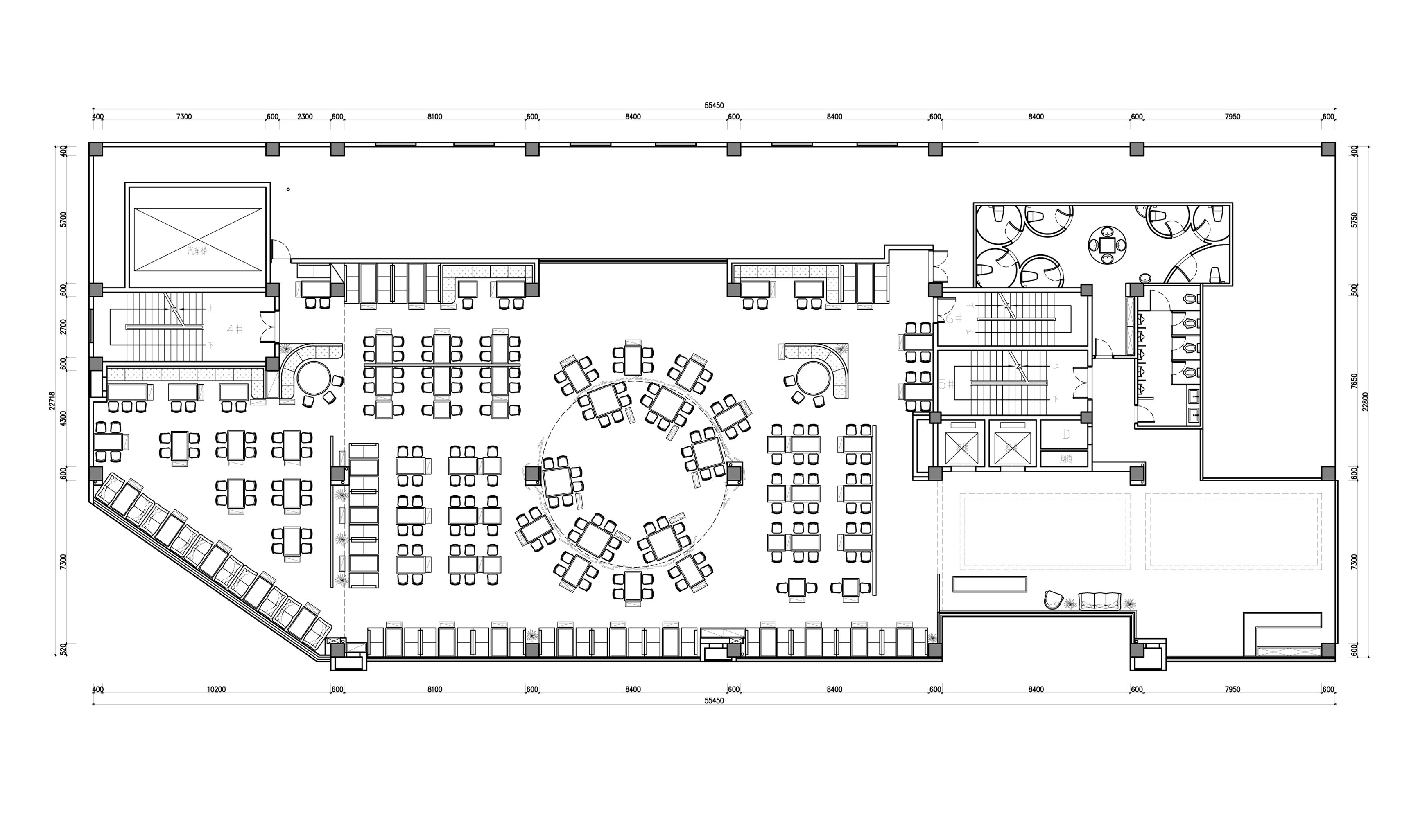 酒店大堂西餐厅室内平面图CAD图片下载_红动中国